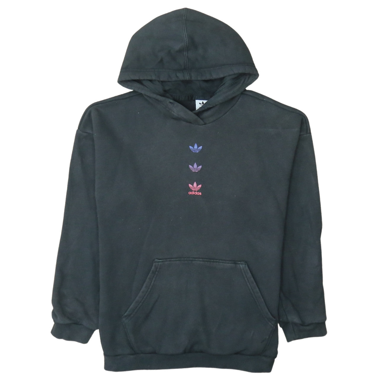 Adidas Womens Black XS Pullover Hoodie with Trefoil Logo