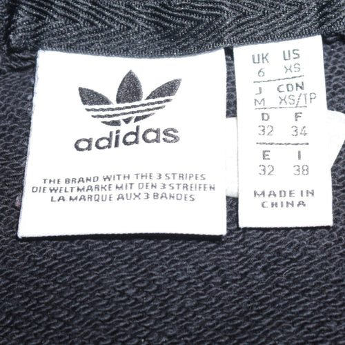 Adidas Womens Black XS Pullover Hoodie with Trefoil Logo