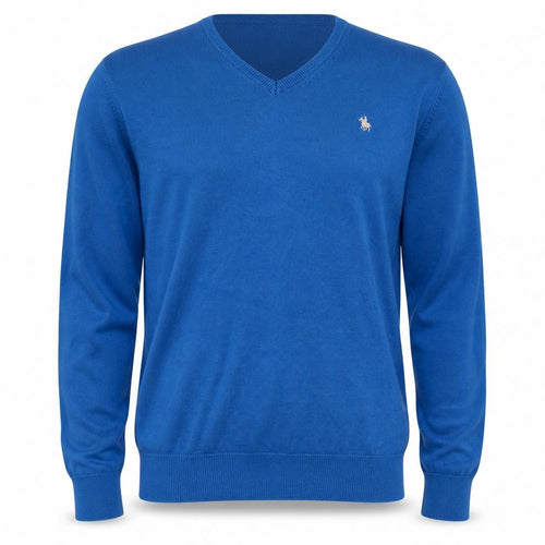 Creaciones GPA Men's Blue 2XL V-Neck Cotton Pullover Jumper
