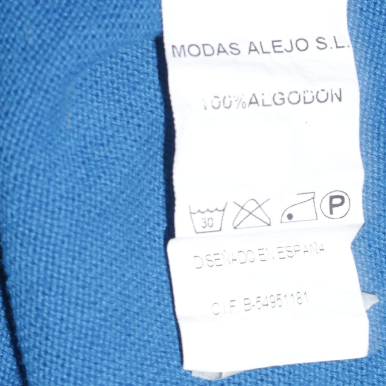 Creaciones GPA Men's Blue 2XL V-Neck Cotton Pullover Jumper