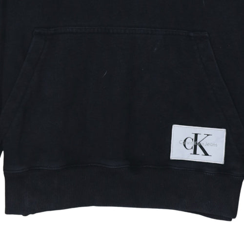 Calvin Klein Jeans Men’s Black Slim Fit Pullover Hoodie L