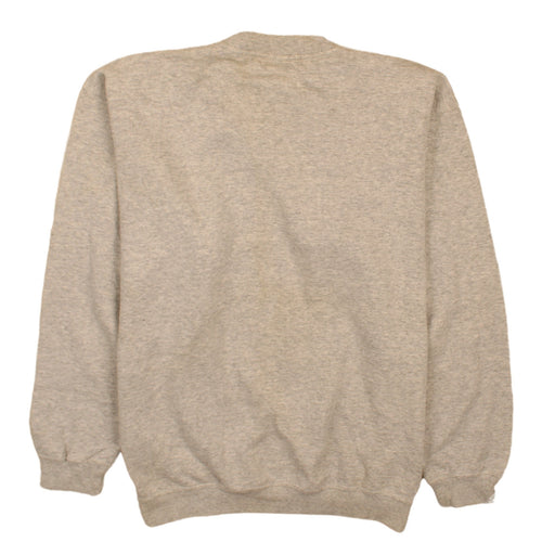 adidas Mens Beige Pullover Sweatshirt Size L Crew Neck Logo Sportswear