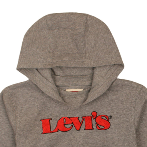 Levi's Boys Grey Pullover Hoodie 12 Years Graphic Logo Hooded Sweatshirt