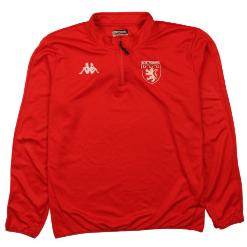 Kappa Mens Red 1/4 Zip Sports Sweatshirt XL Football Training Top