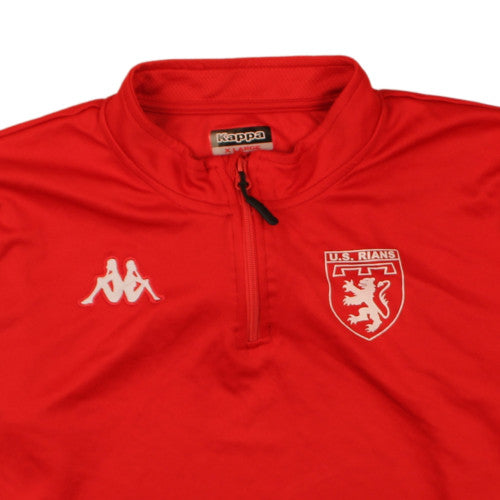 Kappa Mens Red 1/4 Zip Sports Sweatshirt XL Football Training Top