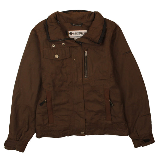 Columbia Women Brown Mid-Length Titanium Outdoor Jacket Size S