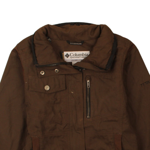Columbia Women Brown Mid-Length Titanium Outdoor Jacket Size S