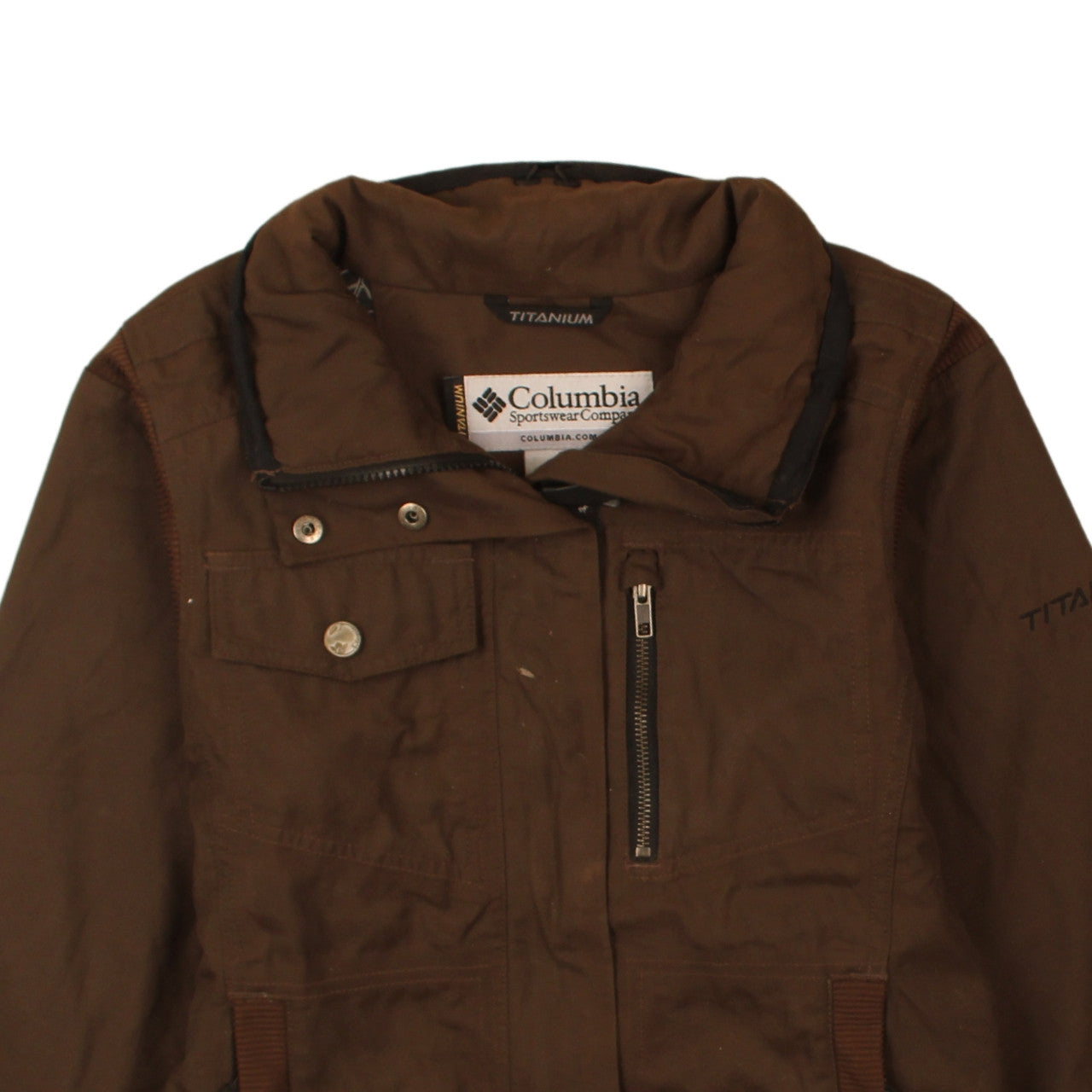 Columbia Women Brown Mid-Length Titanium Outdoor Jacket Size S