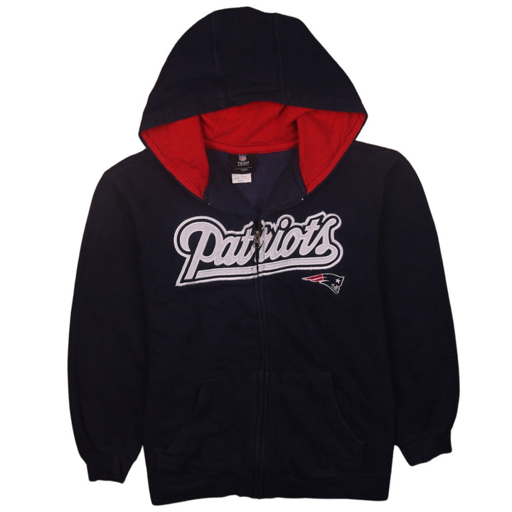 NFL Team Apparel Boys Blue Patriots Full Zip Hoodie Size 10-12 Years