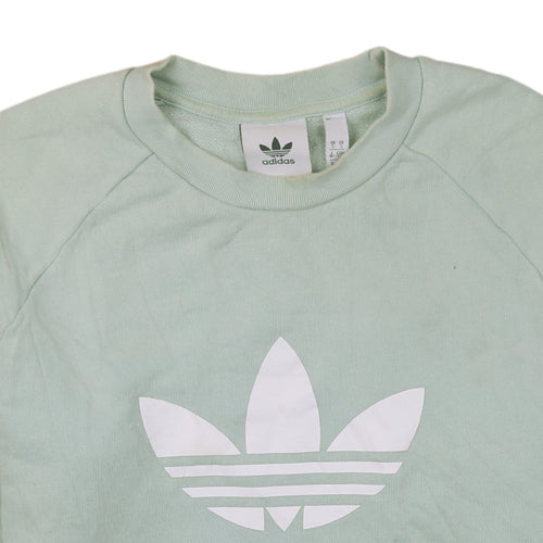 Adidas Women’s Mint Green Crew Neck Pullover Sweatshirt S