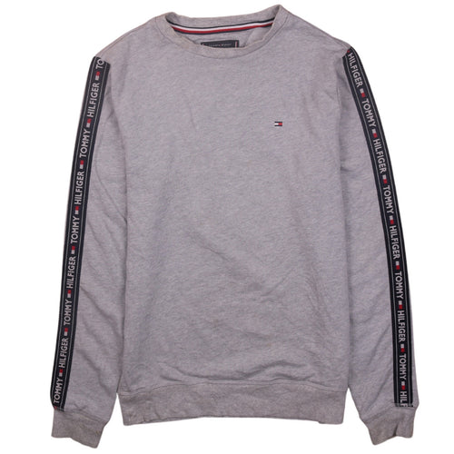 Tommy Hilfiger Men's Grey Logo Stripe Sweatshirt Size S