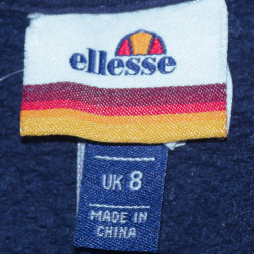 Ellesse Women's Navy Blue Pullover Hoodie UK 8 Classic Logo Sweatshirt