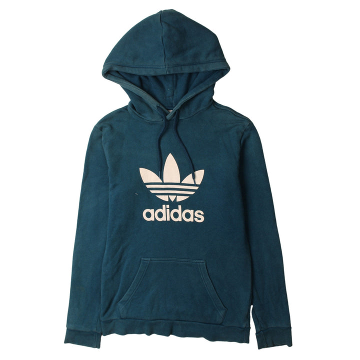 Adidas Mens Blue XS Pullover Hoodie with Logo Graphic