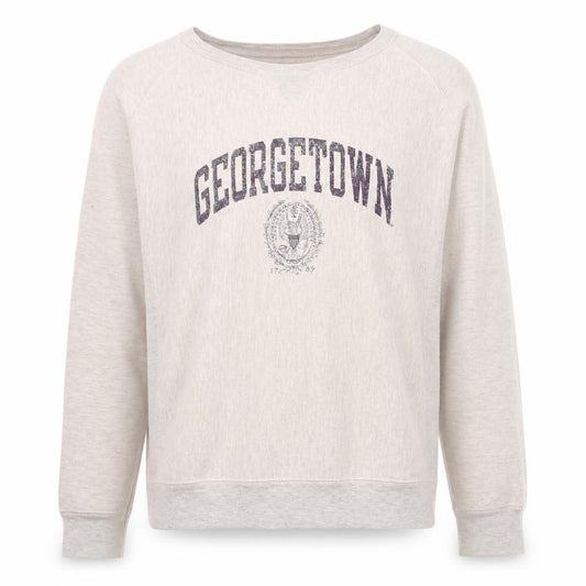 Front view of Champion Men's Grey Georgetown Reverse Weave Sweatshirt, size L