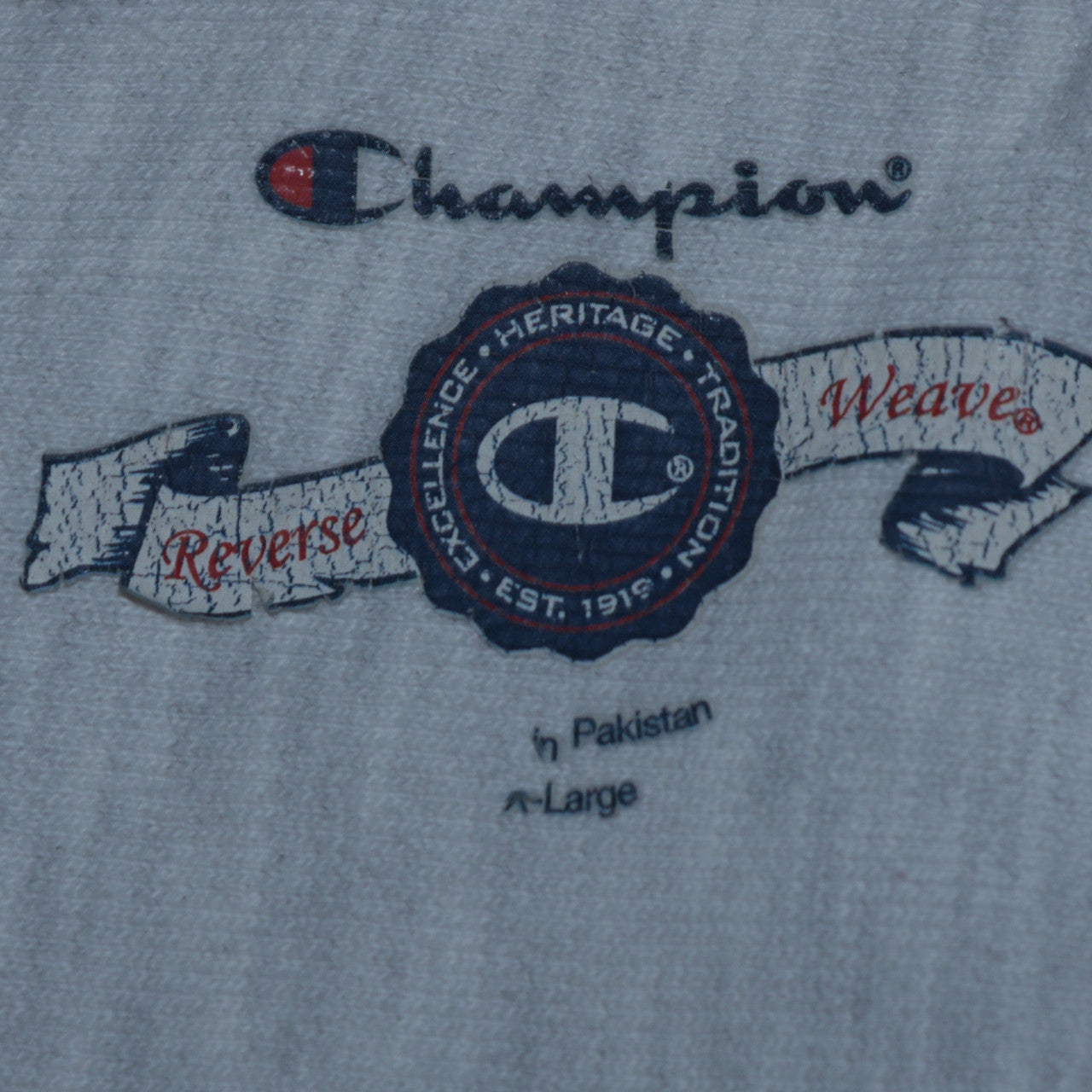 Champion Men's Grey Georgetown Reverse Weave Sweatshirt Size L
