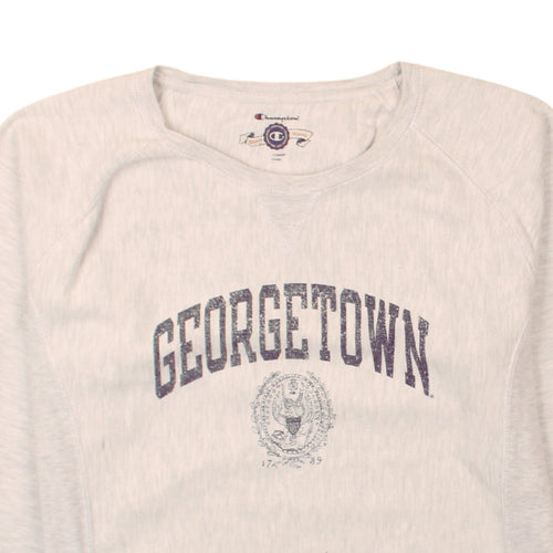 Champion Men's Grey Georgetown Reverse Weave Sweatshirt Size L