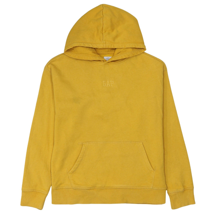 GAP Boys Yellow Pullover Hoodie Size 14-16 Years Fleece Logo Sweatshirt