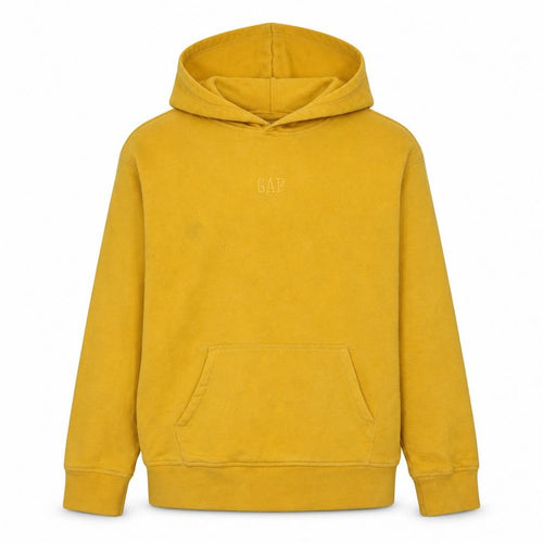 GAP Boys Yellow Pullover Hoodie Size 14-16 Years Fleece Logo Sweatshirt