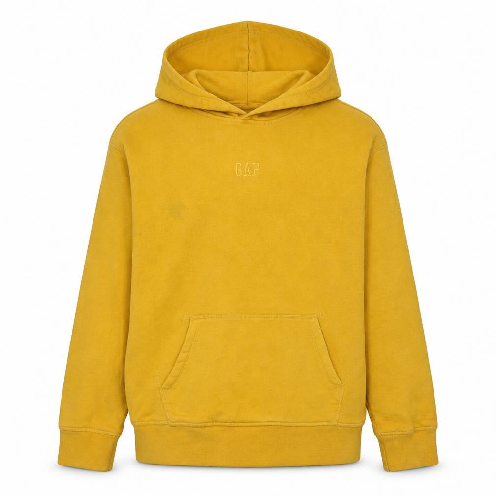 GAP Boys Yellow Pullover Hoodie Size 14-16 Years Fleece Logo Sweatshirt