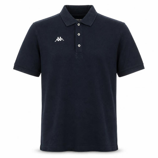 Front view of Kappa Men's Blue XL Polo Shirt Cotton Short Sleeve Casual