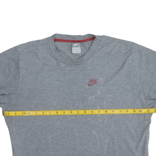 Nike Men's Grey L Crew Neck Short Sleeve Logo T-Shirt