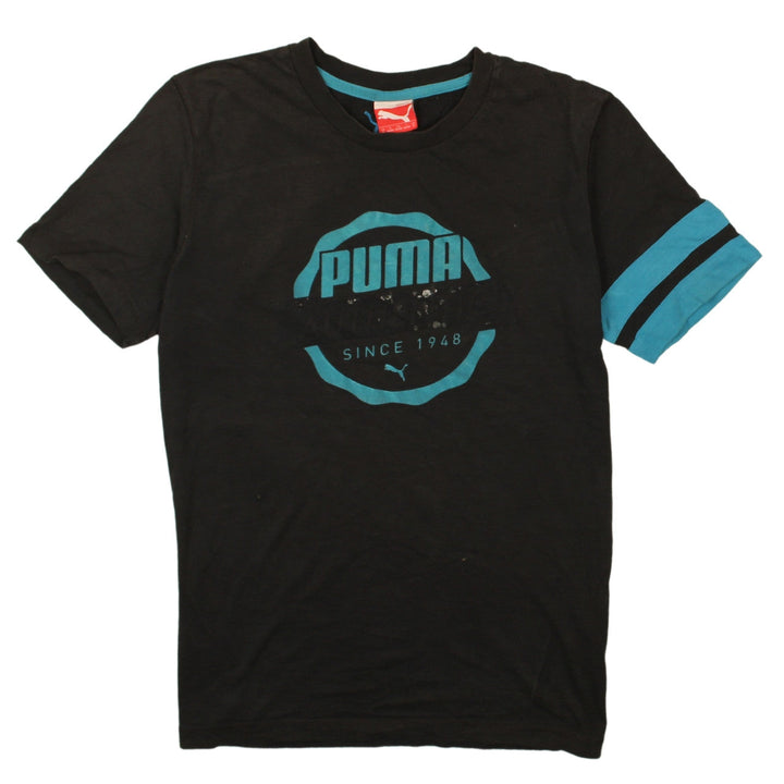 Puma Men's Black Short Sleeve Graphic Logo T-Shirt Size S