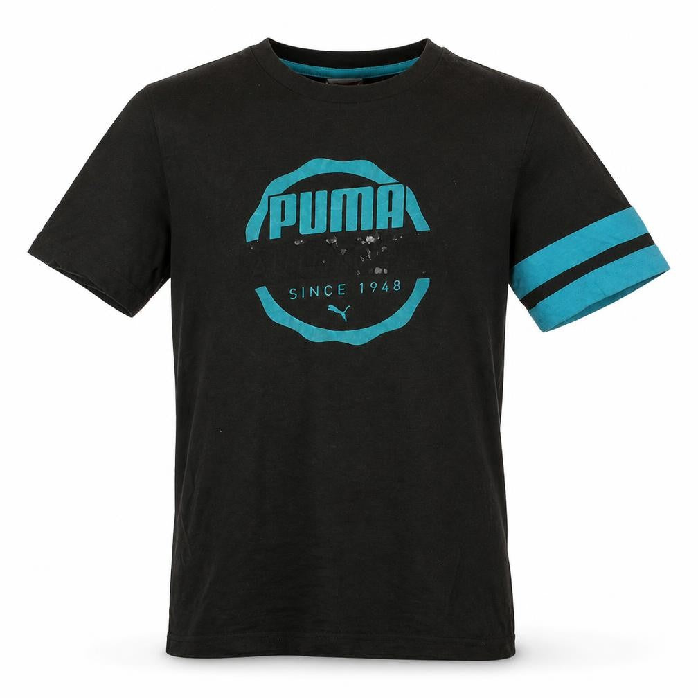 Puma Men's Black Short Sleeve Graphic Logo T-Shirt Size S