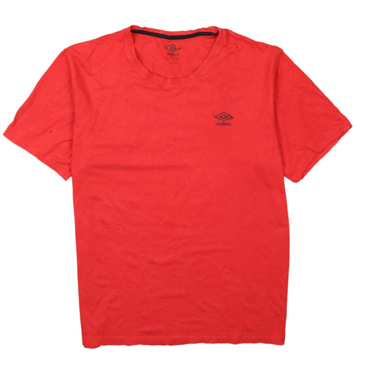 Umbro Men's Red Cotton Crew Neck Short Sleeve Sports T-Shirt Size L