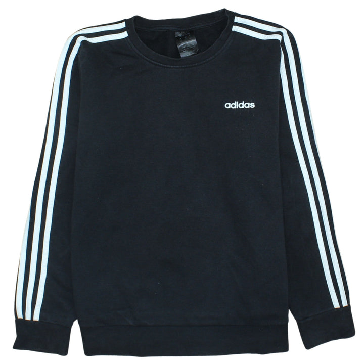 Adidas Womens Black Crew Neck Sweatshirt L 16-18 Logo Long Sleeve