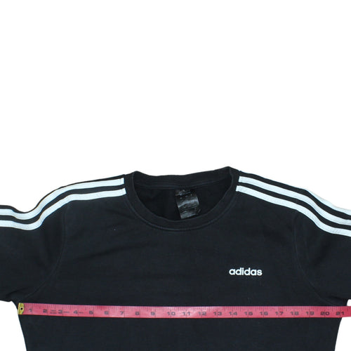 Adidas Womens Black Crew Neck Sweatshirt L 16-18 Logo Long Sleeve