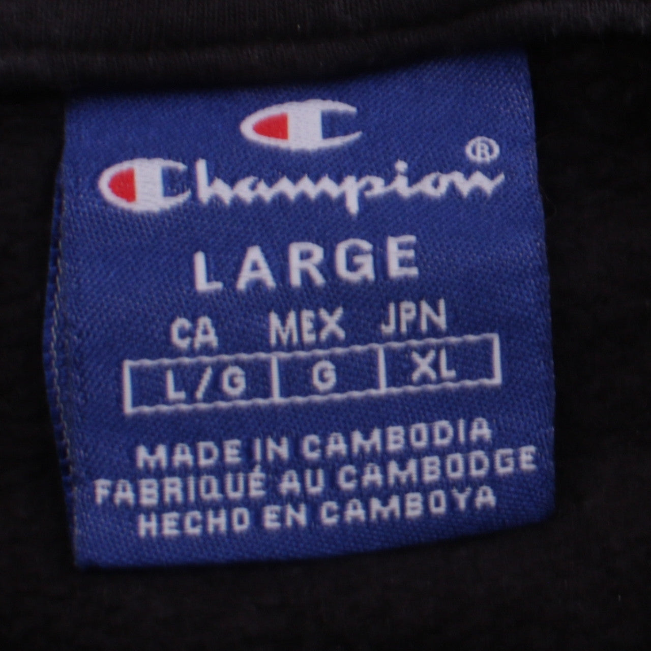 Champion Men's Black Full Zip Hoodie Size L with Logo