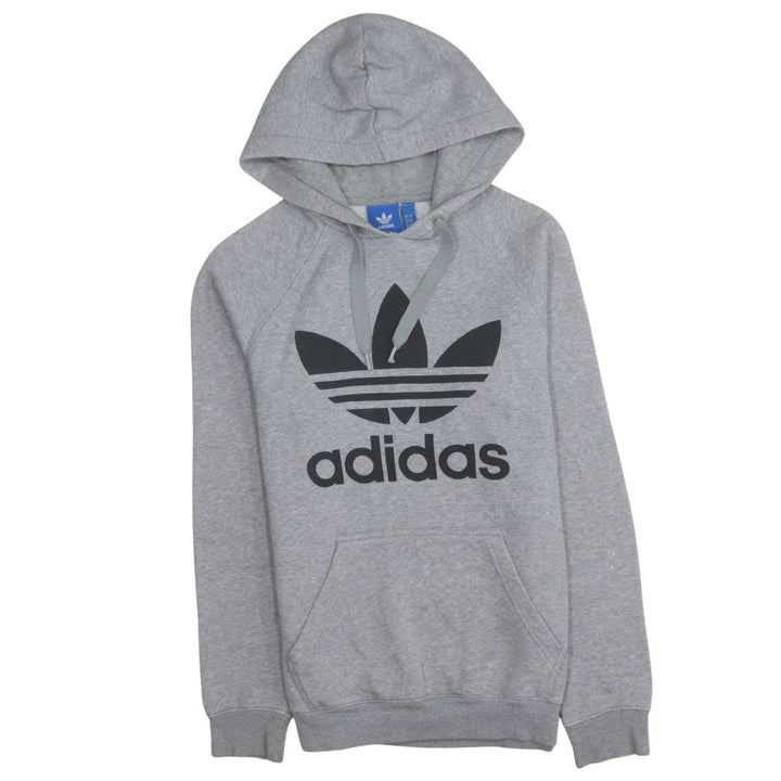 Adidas Men's Grey Pullover Hoodie Small Logo Sports Fleece