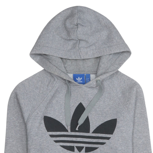Adidas Men's Grey Pullover Hoodie Small Logo Sports Fleece