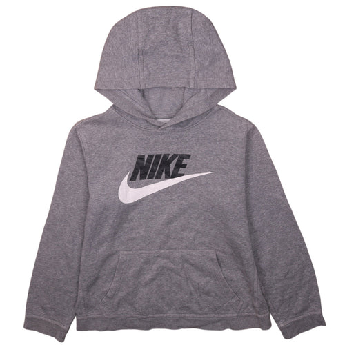 Nike Boys Grey XL Pullover Fleece Hoodie with Logo Print