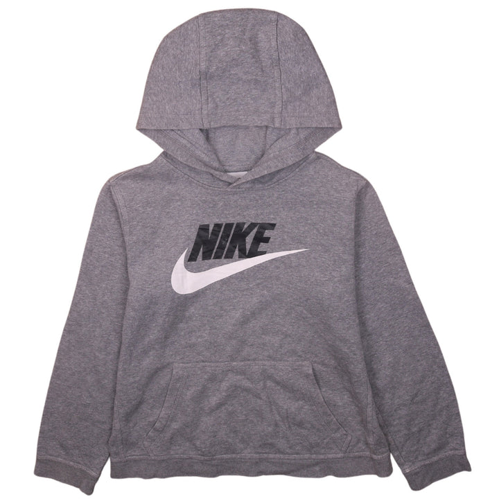 Nike Boys Grey XL Pullover Fleece Hoodie with Logo Print