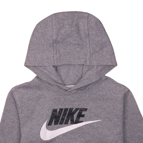 Nike Boys Grey XL Pullover Fleece Hoodie with Logo Print