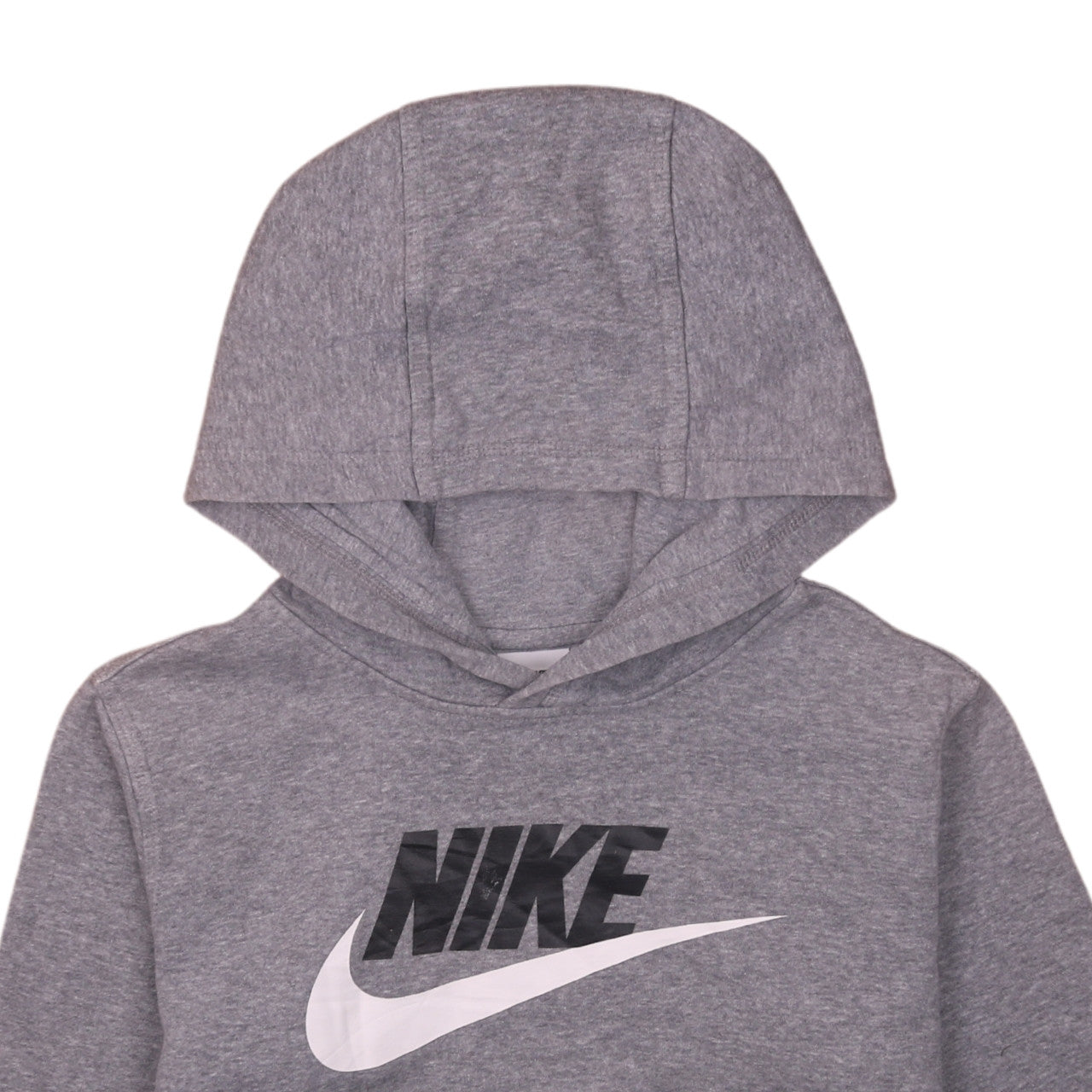 Nike Boys Grey XL Pullover Fleece Hoodie with Logo Print