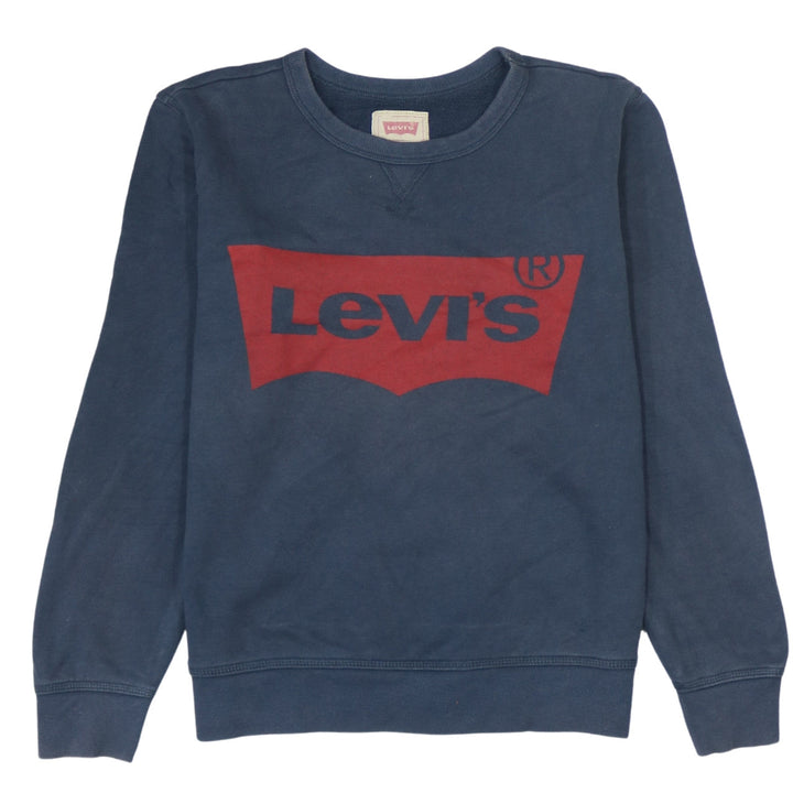 Levi's Boys Blue Logo Crew Neck Pullover Sweatshirt Age 14
