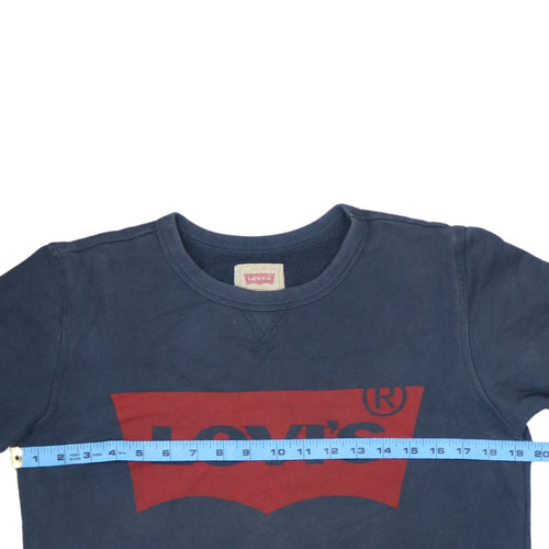 Levi's Boys Blue Logo Crew Neck Pullover Sweatshirt Age 14