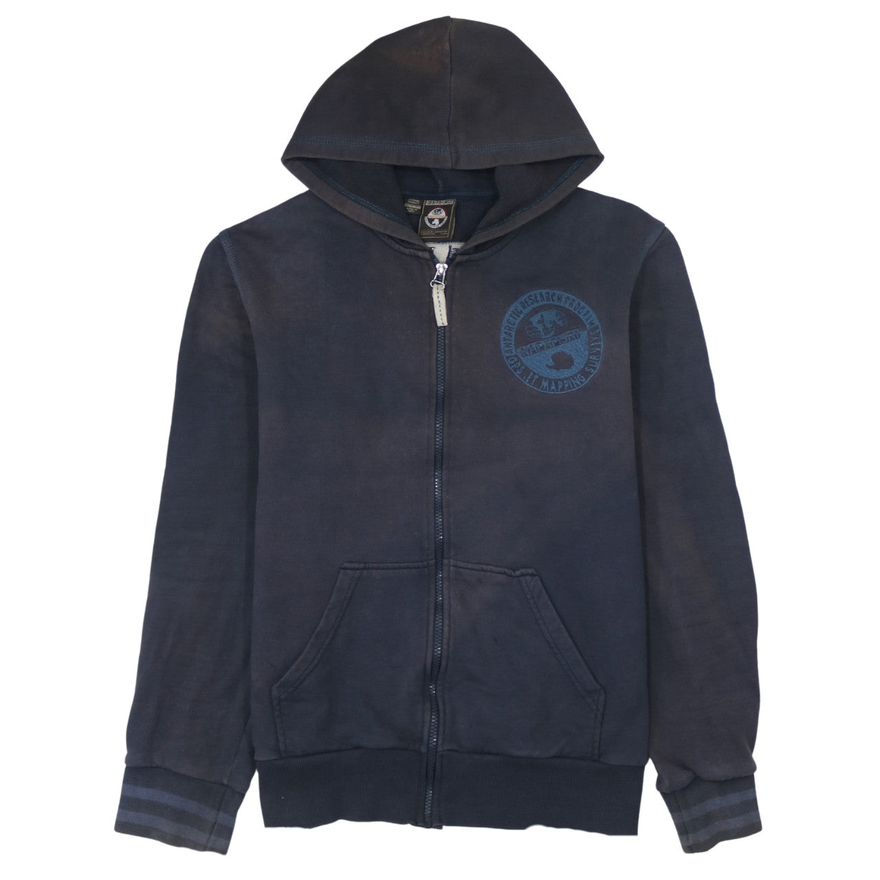 Napapijri Men's Blue Full Zip Hoodie 2XL Cotton Outdoor Style