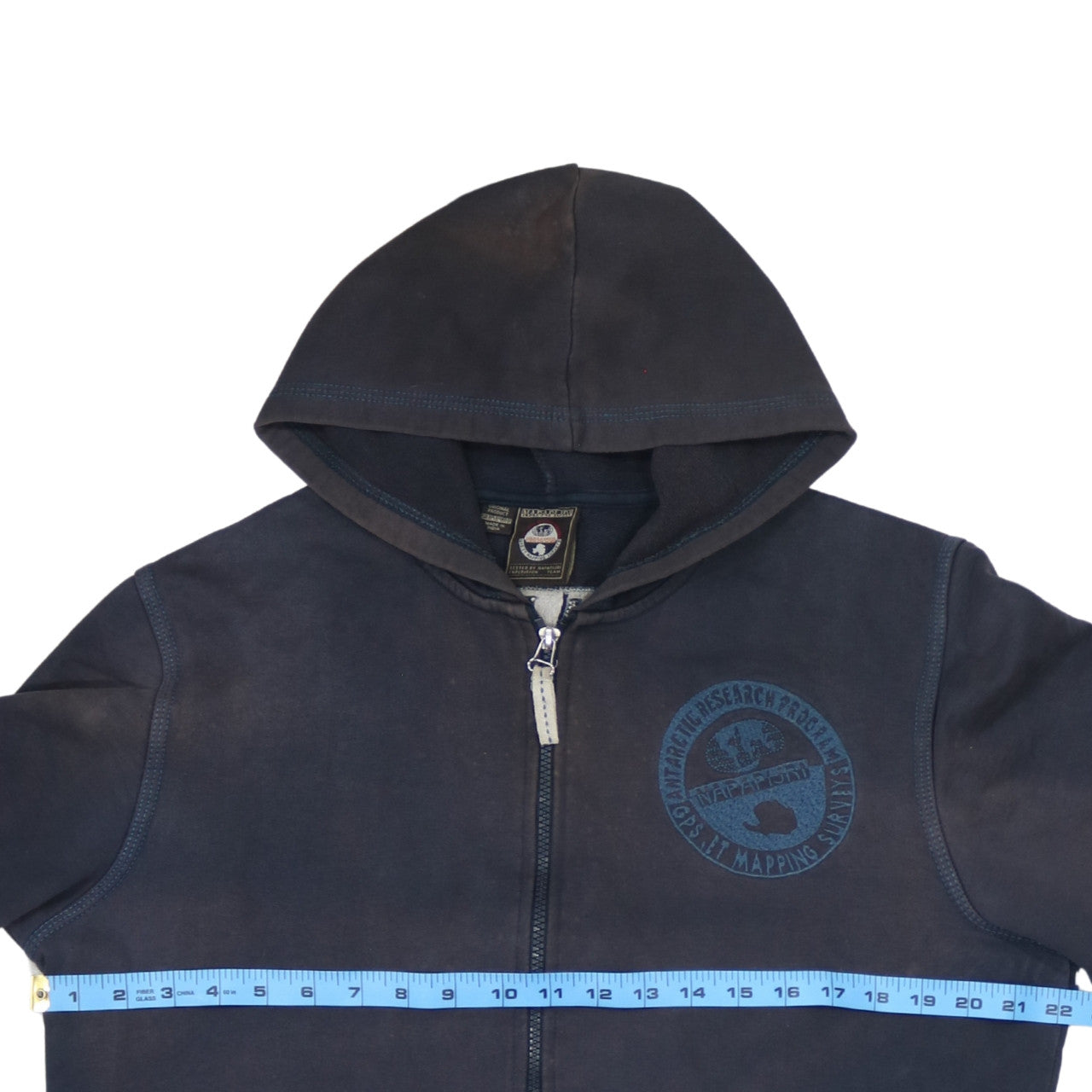 Napapijri Men's Blue Full Zip Hoodie 2XL Cotton Outdoor Style