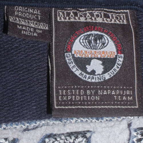 Napapijri Men's Blue Full Zip Hoodie 2XL Cotton Outdoor Style