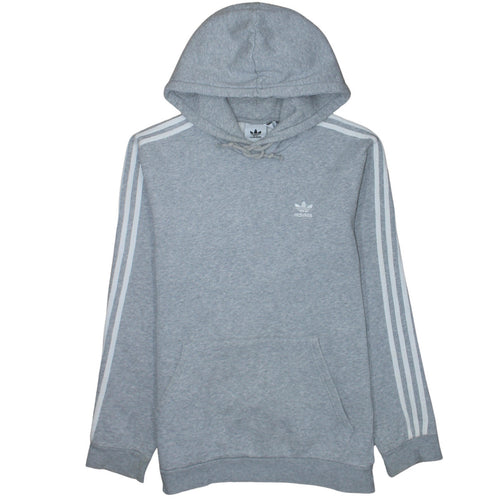 adidas Men's Grey Pullover Hoodie Medium Fleece Sportswear