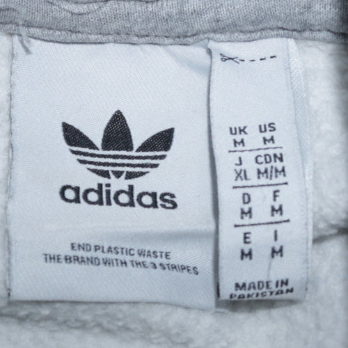 adidas Men's Grey Pullover Hoodie Medium Fleece Sportswear