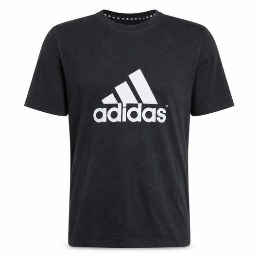 Front view of Adidas Men’s Black Logo Sports Graphic Cotton T-Shirt L