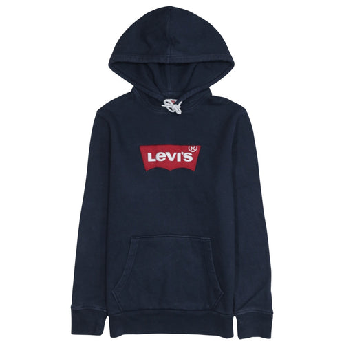 Levi’s Men’s Blue Pullover Hoodie Small Logo Fleece Sweatshirt