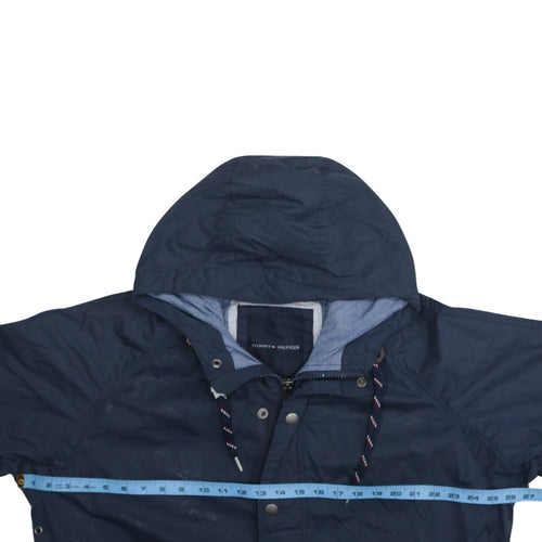 Tommy Hilfiger Men Blue Hooded Parka Jacket XL Cotton Nylon