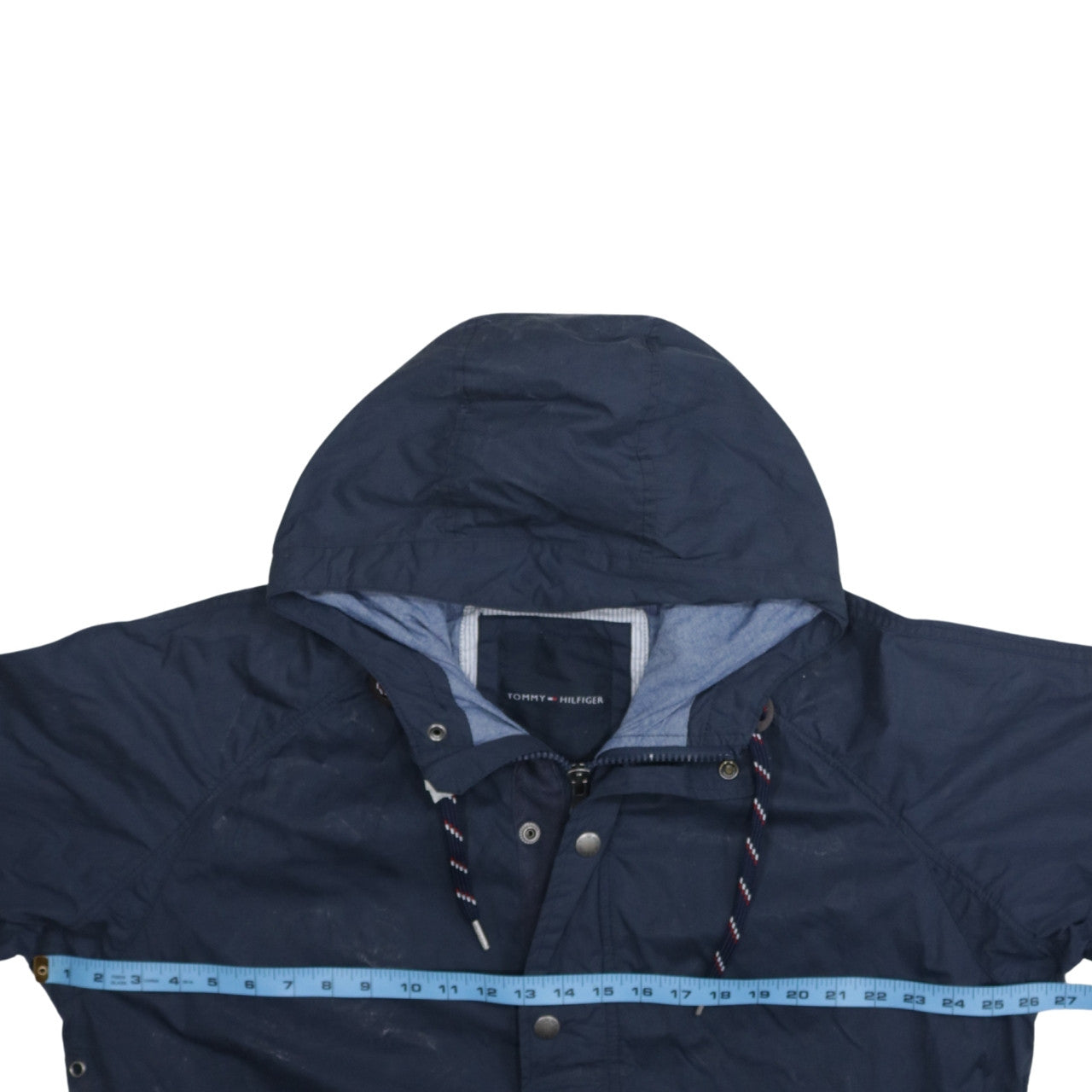 Tommy Hilfiger Men Blue Hooded Parka Jacket XL Cotton Nylon