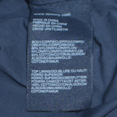 Tommy Hilfiger Men Blue Hooded Parka Jacket XL Cotton Nylon