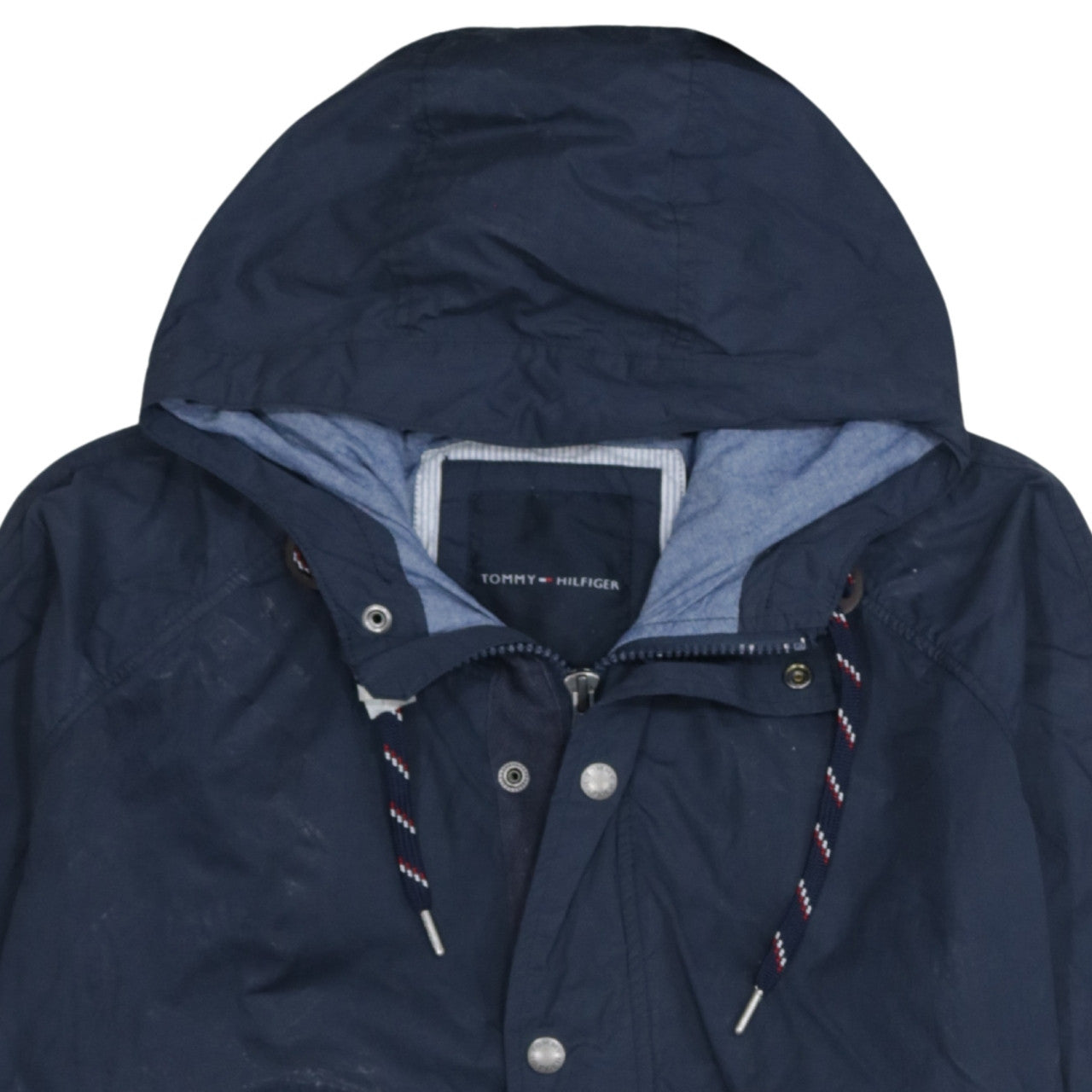 Tommy Hilfiger Men Blue Hooded Parka Jacket XL Cotton Nylon